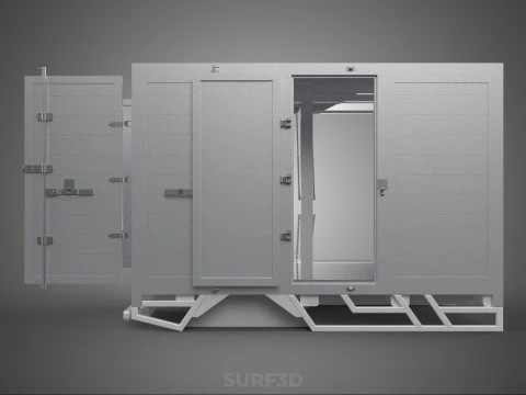 FREIGHT CUBE VAN BOX DROP SIDE TAILGATE REAR DOOR PICKUP TRUCK 3D Model