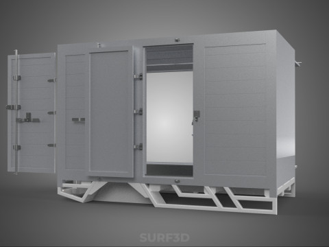 FREIGHT CUBE VAN BOX DROP SIDE TAILGATE REAR DOOR PICKUP TRUCK Modelo 3D