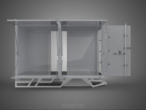 FREIGHT CUBE VAN BOX DROP SIDE TAILGATE REAR DOOR PICKUP TRUCK Modelo 3D