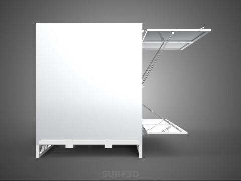 FREIGHT CUBE VAN BOX DROP SIDE TAILGATE REAR DOOR PICKUP TRUCK Modelo 3D