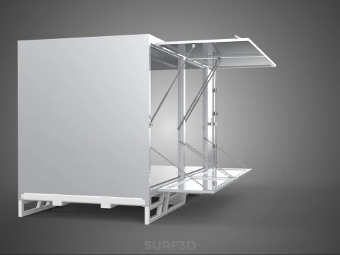FREIGHT CUBE VAN BOX DROP SIDE TAILGATE REAR DOOR PICKUP TRUCK 3D Model