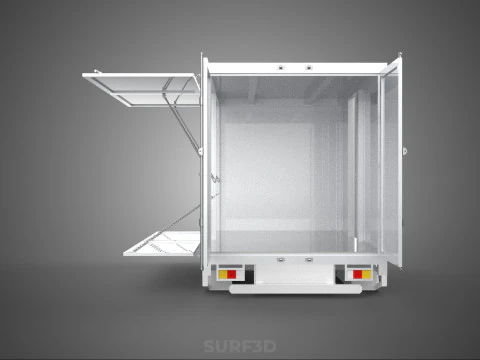 FREIGHT CUBE VAN BOX DROP SIDE TAILGATE REAR DOOR PICKUP TRUCK 3D Model