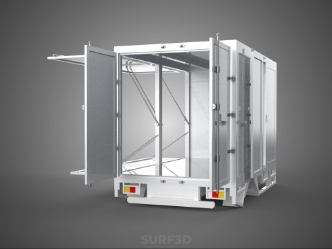 FREIGHT CUBE VAN BOX DROP SIDE TAILGATE REAR DOOR PICKUP TRUCK Modelo 3D