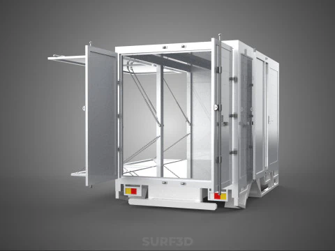 FREIGHT CUBE VAN BOX DROP SIDE TAILGATE REAR DOOR PICKUP TRUCK 3D Model