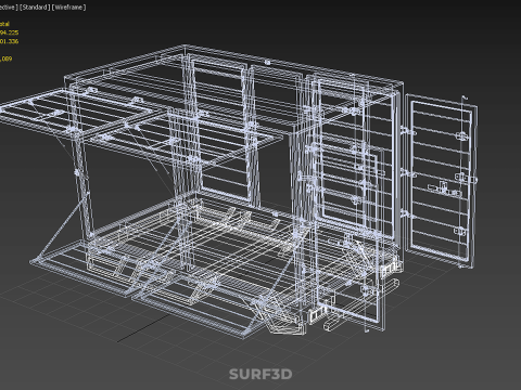 FREIGHT CUBE VAN BOX DROP SIDE TAILGATE REAR DOOR PICKUP TRUCK Modelo 3D