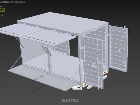 FREIGHT CUBE VAN BOX DROP SIDE TAILGATE REAR DOOR PICKUP TRUCK Modelo 3D