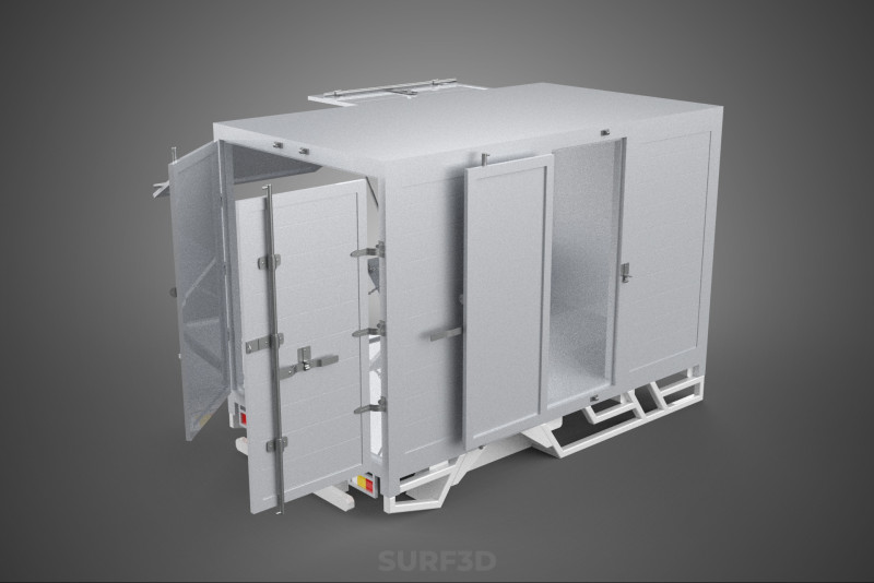 SLIDE PANEL GATE LOADER DROP SLIDING SIDE DOOR BOX TRUCK PICKUP 3D Модель .c4d .max .obj .3ds .fbx .stl .blend