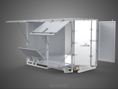 SLIDE PANEL GATE LOADER DROP SLIDING SIDE DOOR BOX TRUCK PICKUP 3D Модель