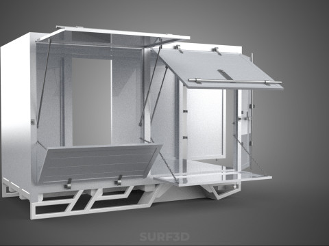SLIDE PANEL GATE LOADER DROP SLIDING SIDE DOOR BOX TRUCK PICKUP 3D Модель