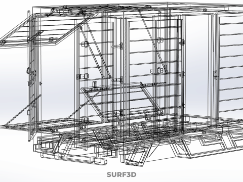 SLIDE PANEL GATE LOADER DROP SLIDING SIDE DOOR BOX TRUCK PICKUP 3D Модель