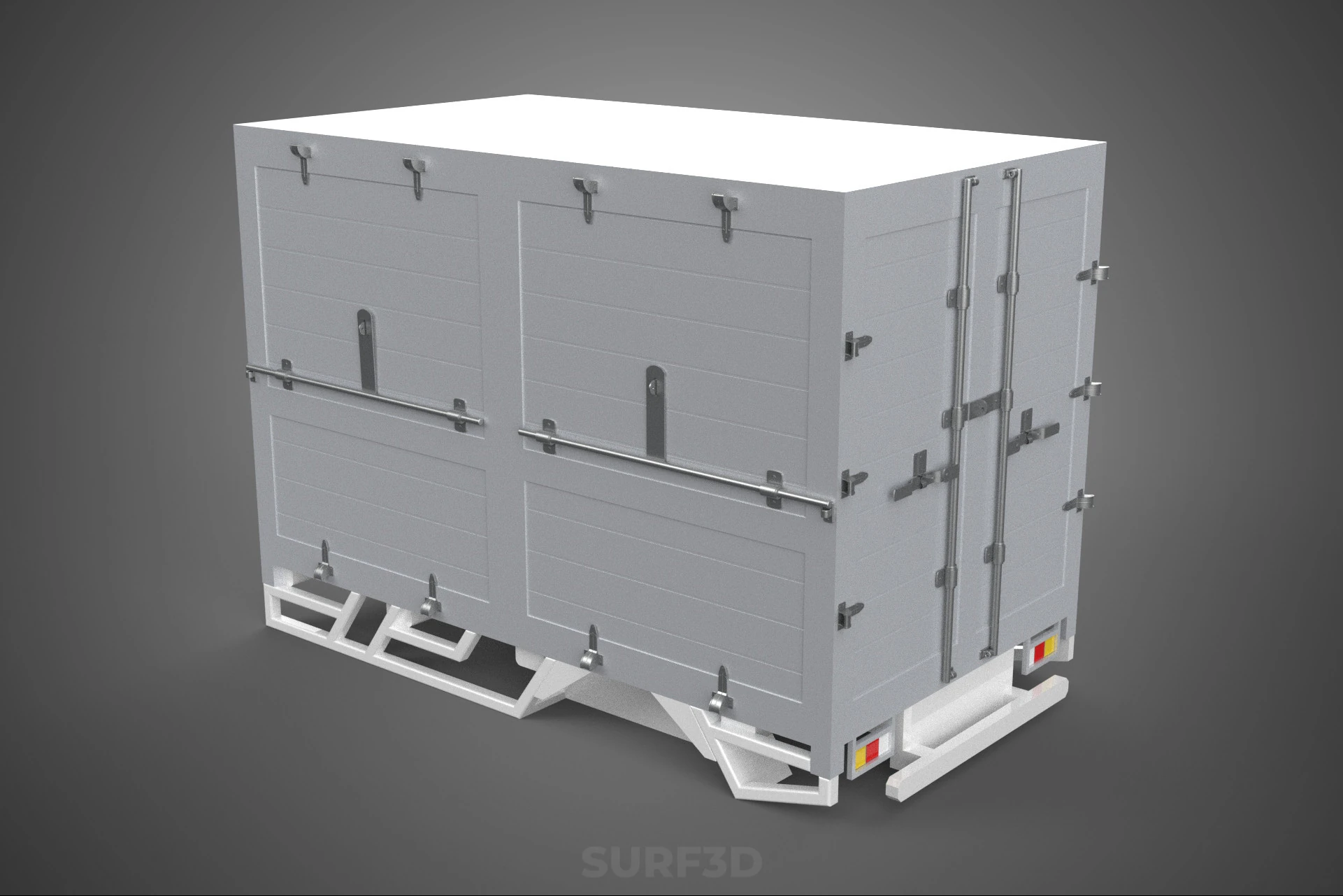 STANDARD BED TRAILER BOX CUBE TRUCK CARGO PICKUP FREIGHT VAN CAR 3D Model .c4d .max .obj .3ds .fbx .stl .blend