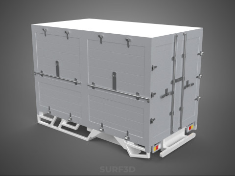 STANDARD BED TRAILER BOX CUBE TRUCK CARGO PICKUP FREIGHT VAN CAR Modèle 3D