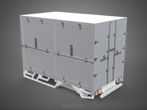 STANDARD-BETT-ANH&Auml;NGER-BOX-CUBE-LKW-FRACHT-PICKUP-G&Uuml;TERWAGEN-WAGEN 3D Modell