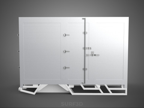 标准床拖车箱式货车货物皮卡车货运厢式车 3D 模型