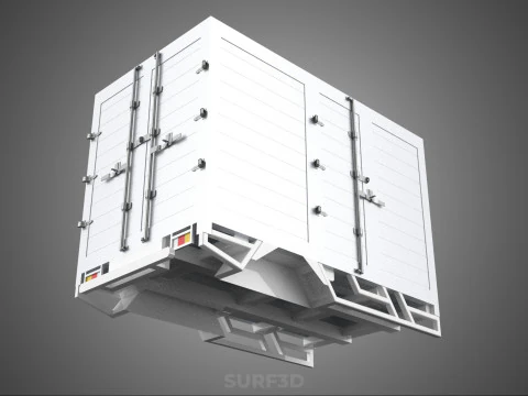 STANDARD BED TRAILER BOX CUBE TRUCK CARGO PICKUP FREIGHT VAN CAR 3D Model