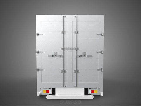 标准床拖车箱式货车货物皮卡车货运厢式车 3D 模型