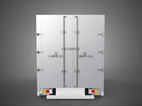 STANDARD BED TRAILER BOX CUBE TRUCK CARGO PICKUP FREIGHT VAN CAR 3D Model