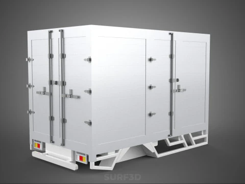 STANDARD BED TRAILER BOX CUBE TRUCK CARGO PICKUP FREIGHT VAN CAR 3D Model