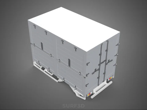 STANDARD BED TRAILER BOX CUBE TRUCK CARGO PICKUP FREIGHT VAN CAR 3D Model