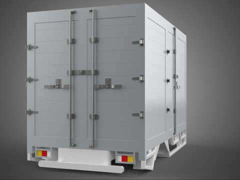 标准床拖车箱式货车货物皮卡车货运厢式车 3D 模型