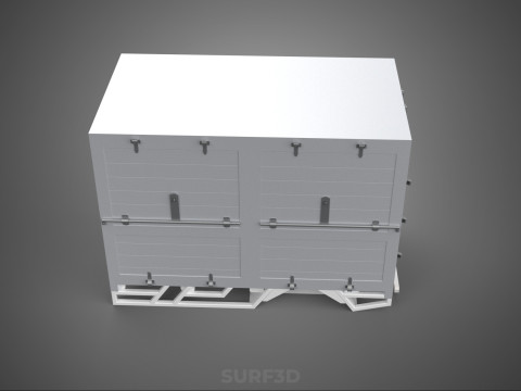 标准床拖车箱式货车货物皮卡车货运厢式车 3D 模型