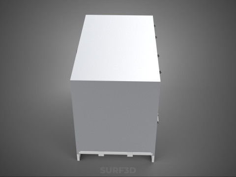 标准床拖车箱式货车货物皮卡车货运厢式车 3D 模型