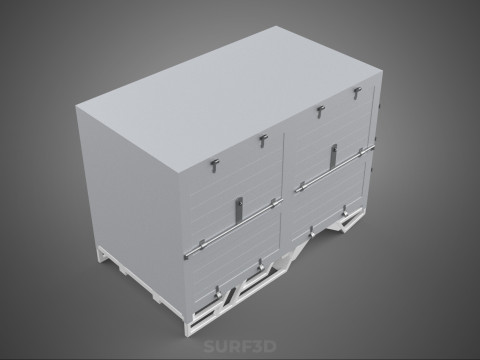 标准床拖车箱式货车货物皮卡车货运厢式车 3D 模型