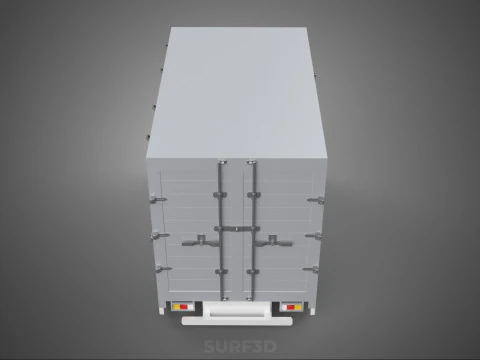 STANDARD BED TRAILER BOX CUBE TRUCK CARGO PICKUP FREIGHT VAN CAR 3D Model