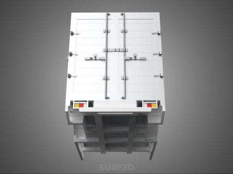 STANDARD BED TRAILER BOX CUBE TRUCK CARGO PICKUP FREIGHT VAN CAR 3D Model