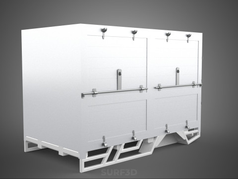 标准床拖车箱式货车货物皮卡车货运厢式车 3D 模型