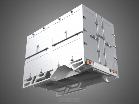 STANDARD BED TRAILER BOX CUBE TRUCK CARGO PICKUP FREIGHT VAN CAR 3D Model