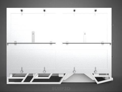 标准床拖车箱式货车货物皮卡车货运厢式车 3D 模型