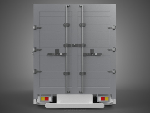 标准床拖车箱式货车货物皮卡车货运厢式车 3D 模型