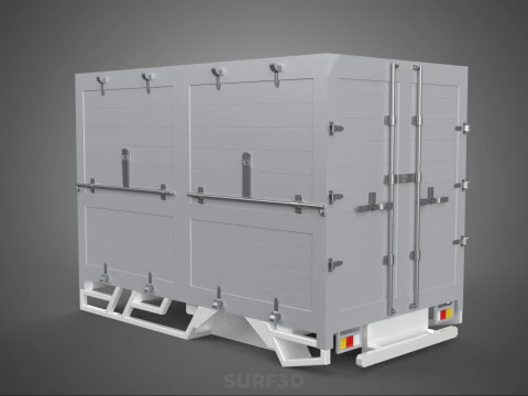 STANDARD BED TRAILER BOX CUBE TRUCK CARGO PICKUP FREIGHT VAN CAR 3D Model