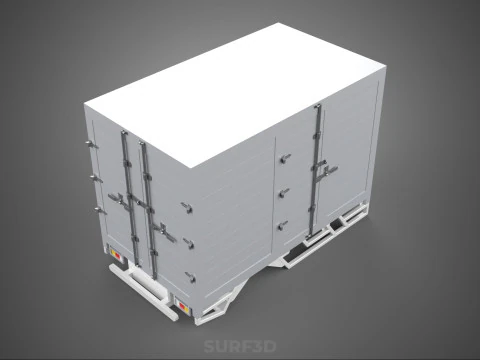 STANDARD BED TRAILER BOX CUBE TRUCK CARGO PICKUP FREIGHT VAN CAR 3D Model