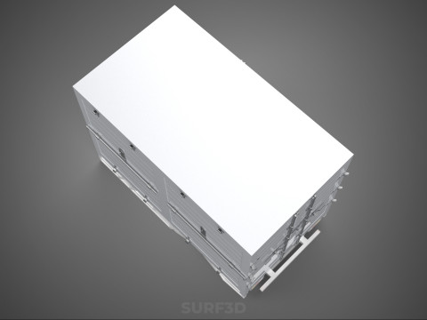 标准床拖车箱式货车货物皮卡车货运厢式车 3D 模型