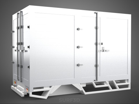 标准床拖车箱式货车货物皮卡车货运厢式车 3D 模型