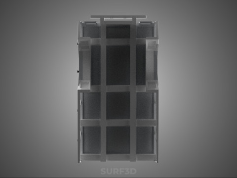 标准床拖车箱式货车货物皮卡车货运厢式车 3D 模型