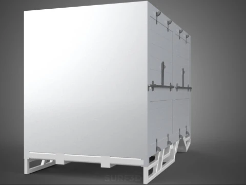 STANDARD BED TRAILER BOX CUBE TRUCK CARGO PICKUP FREIGHT VAN CAR 3D Model