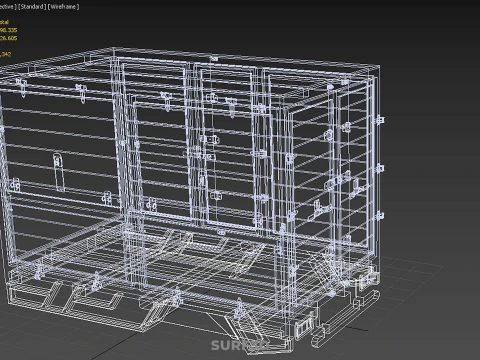STANDARD BED TRAILER BOX CUBE TRUCK CARGO PICKUP FREIGHT VAN CAR 3D Model
