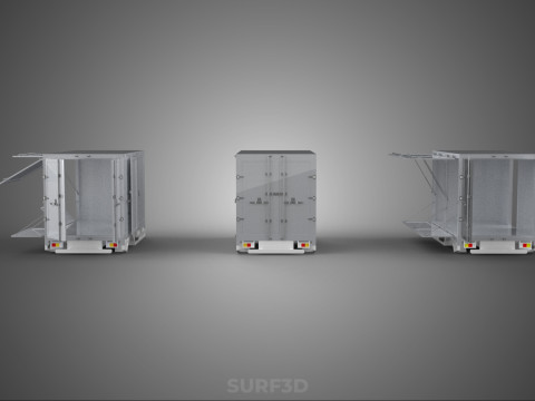 3 COLLECTION FRAME STRUCTURE BOX TRUCK CARGO PICKUP FREIGHT CAR 3D 模型