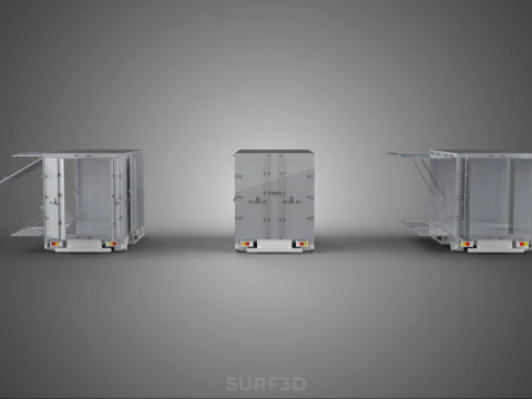 3 COLLECTION FRAME STRUCTURE BOX TRUCK CARGO PICKUP FREIGHT CAR 3D Model