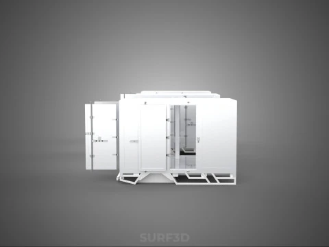 3 COLLECTION FRAME STRUCTURE BOX TRUCK CARGO PICKUP FREIGHT CAR 3D Model