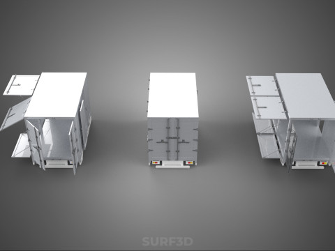 3 COLLECTION FRAME STRUCTURE BOX TRUCK CARGO PICKUP FREIGHT CAR 3D 模型