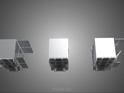 3 COLLECTION FRAME STRUCTURE BOX TRUCK CARGO PICKUP FREIGHT CAR 3D 模型