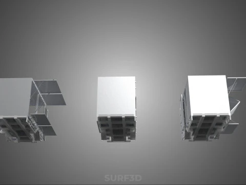 3 COLLECTION FRAME STRUCTURE BOX TRUCK CARGO PICKUP FREIGHT CAR 3D Model
