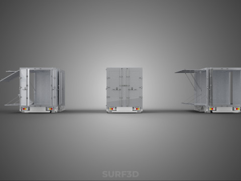 3 COLLECTION FRAME STRUCTURE BOX TRUCK CARGO PICKUP FREIGHT CAR 3D 模型