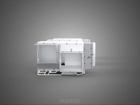 3 COLLECTION FRAME STRUCTURE BOX TRUCK CARGO PICKUP FREIGHT CAR 3D Model