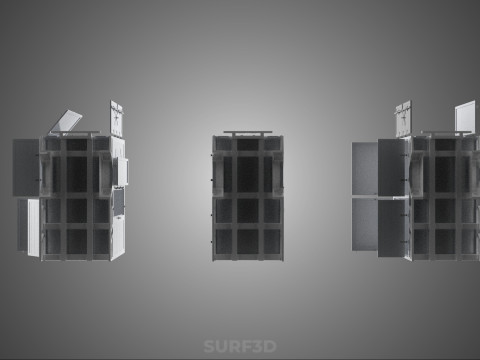 3 COLLECTION FRAME STRUCTURE BOX TRUCK CARGO PICKUP FREIGHT CAR 3D 模型