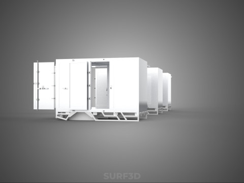 3 COLLECTION FRAME STRUCTURE BOX TRUCK CARGO PICKUP FREIGHT CAR 3D 模型